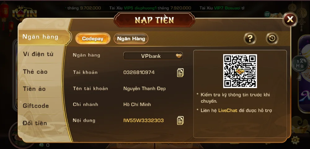 Thời gian chờ tiền vào tài khoản trong game của iWin vô cùng nhanh chóng